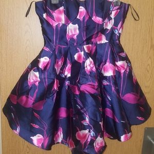 Floral Print Strapless Dress